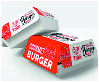ÖZEL FİRMA BASKILI HAMBURGER KUTUSU. BÜYÜK BOY 12X12X8 CM